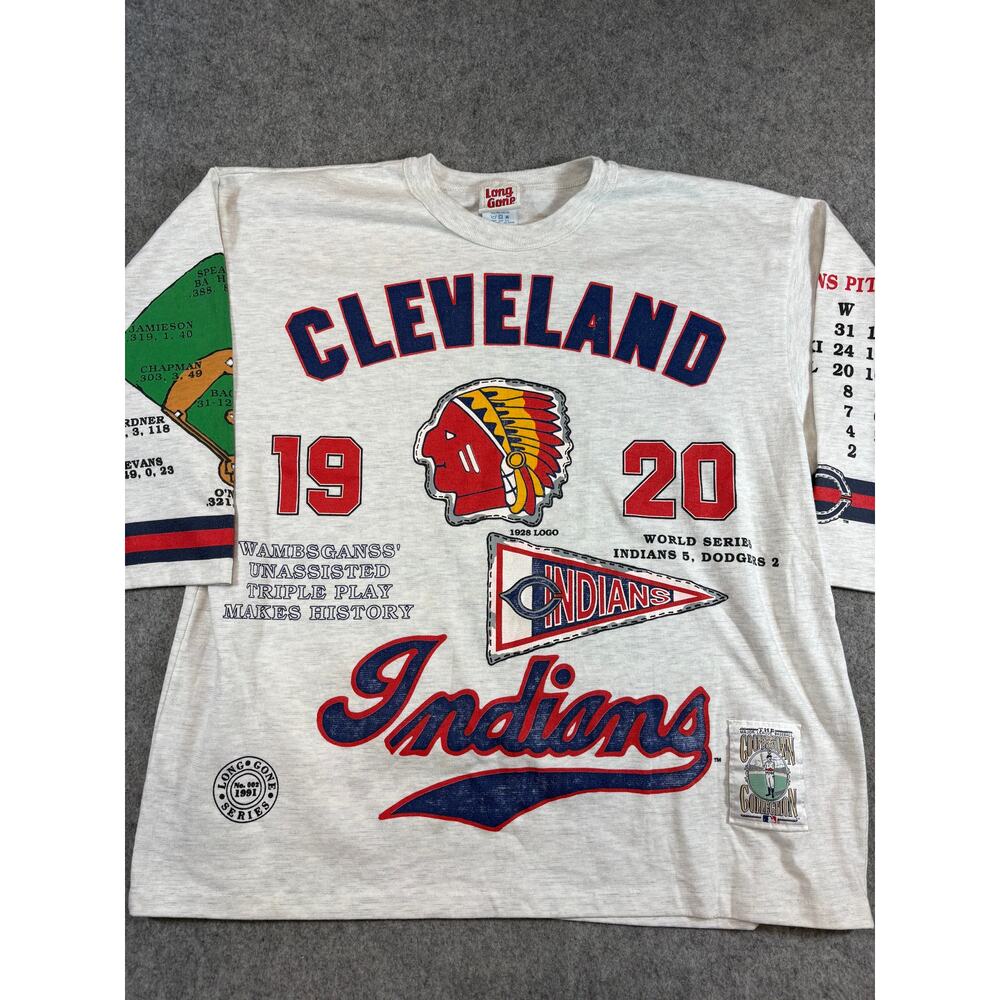 Vintage 90s MLB Cleveland Indians 1920 World Champions T Shirt Mens XL White